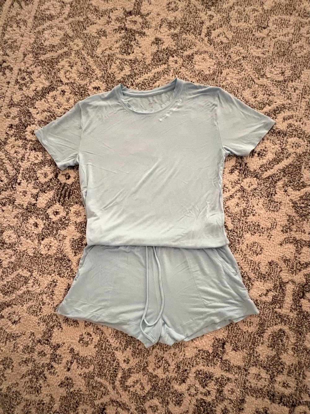 Auden Light Blue Short Sleeve Super Soft Pajama Set - Picture 3 of 5
